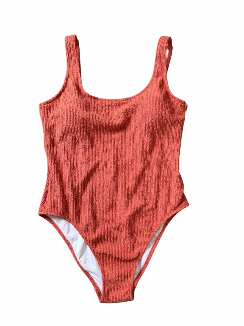 NWT PINK Victoria's Secret Rust Orange
Textured Ribbed One Piece Swimsuit,Size L